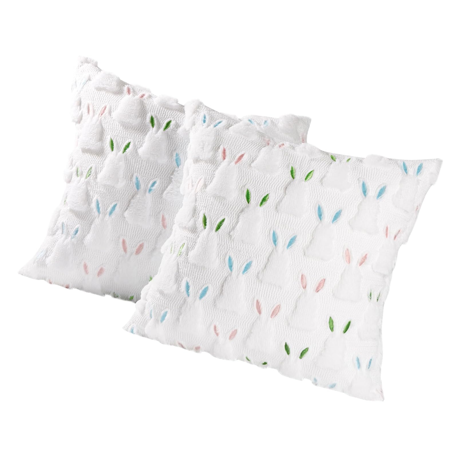 Piceioep Of 2 Easter Holiday Themed Decorative Pillowcases Washable Cotton Fabric Pillow Cover Cotton Easter Pillowcase Set