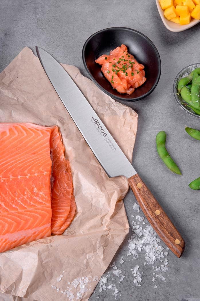 ARCOS C. YANAGIBA 240 MM - Couteau de Chef Professionnel pour Chefs Cuisiniers, Tranchant Précis pour Sushi et Sashimi