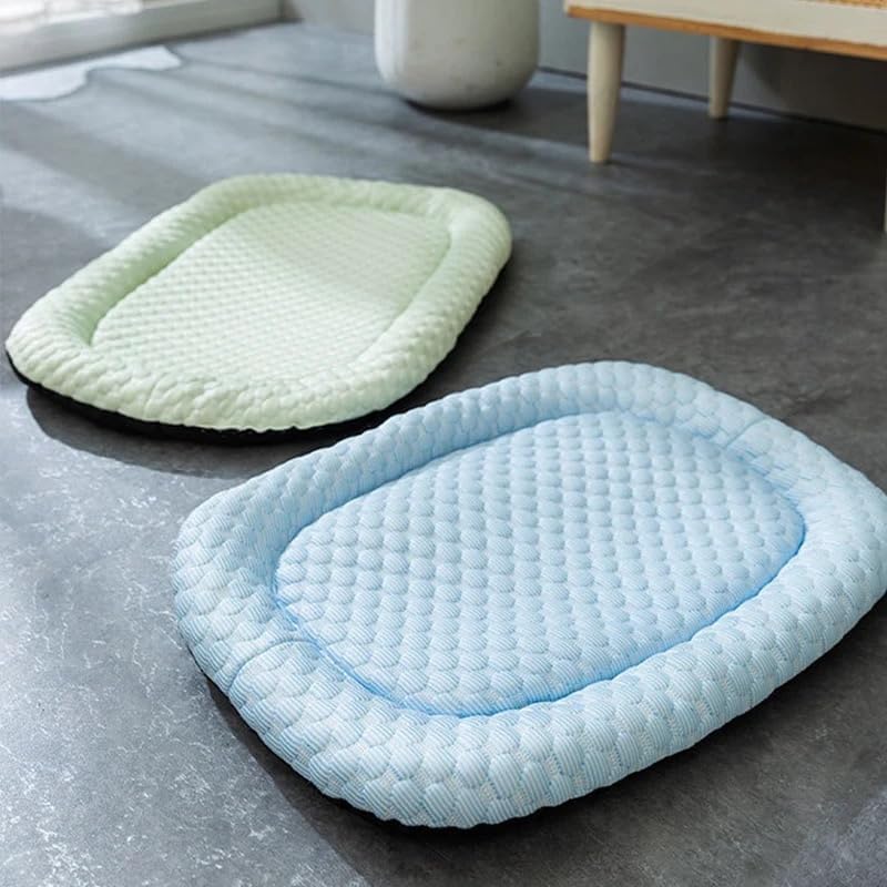 review Pet Cooling Mat for Cats and Small Dogs, Self Cooling Fabric, Lightweight, Soft and Comfortable, Leak-Proof, Washable, Cozy Sleeping mat, Indoor/Outdoor (Blue, Medium)