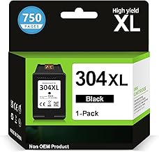 INKYEAH 304XL Black Ink Cartridge High Yeild- 750 Pages, Replacement for HP 304 Black Ink Cartridge Original, 304XL Black, Printer Ink 304 XL for DeskJet 3760 2600 2630 3700 Envy 5000 5010 5020