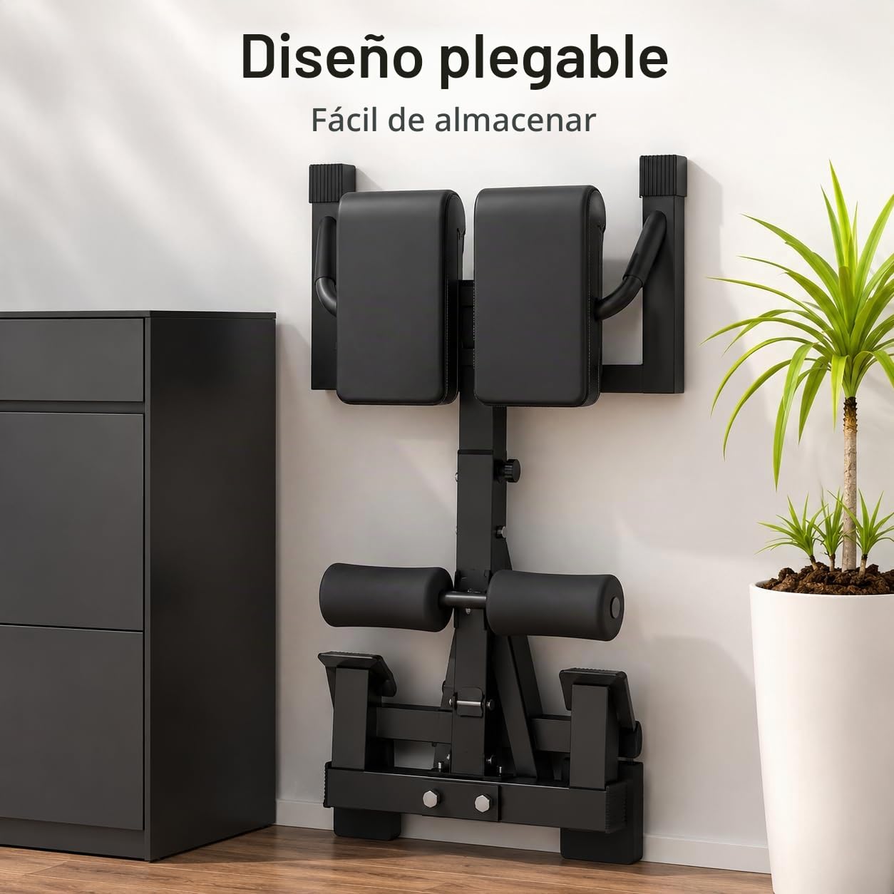 Silla romana para gimnasio en casa, banco de hiperextensión para ejercicio de espalda y abdominales, máquina de rizar piernas ajustable resistente con 5 opciones de altura, capacidad de peso de 330