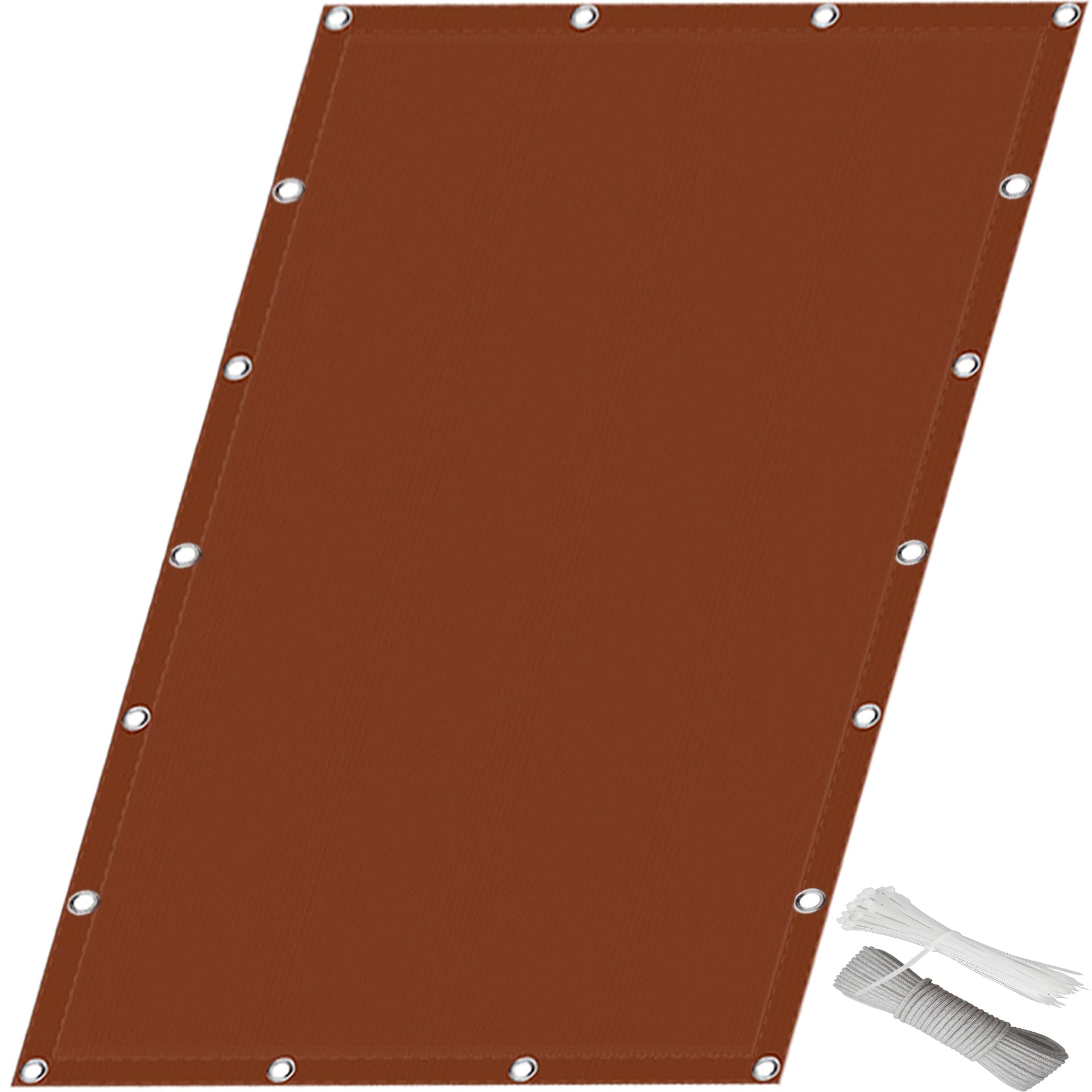 Voile d'ombrage imperméable rectangulaire 280x295 rouge rouille pour terrasse et balcon