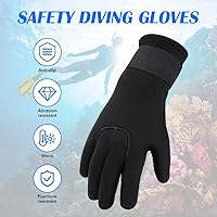 Vista 2 de AUAUY Guantes de buceo, guantes de neopreno de 0.118 pulgadas (0.118 in), guantes de neopreno cálidos de cinco dedos, guantes de surf flexibles
