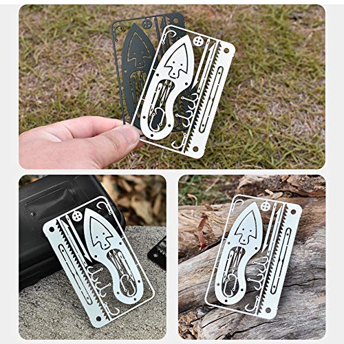 Cartão Externo, Andoer 10 PCS Multi-Tool Card 17 em 1 Multifunction Fishing Hook Card para Emergênci