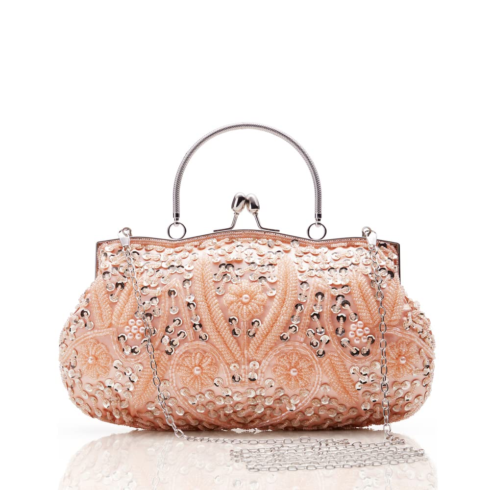 BABEYOND Evening Clutch Purses for Women - 1920s Accessories for Women Gatsby Evening Bag Vintage Beaded Sequin Pearl Purse