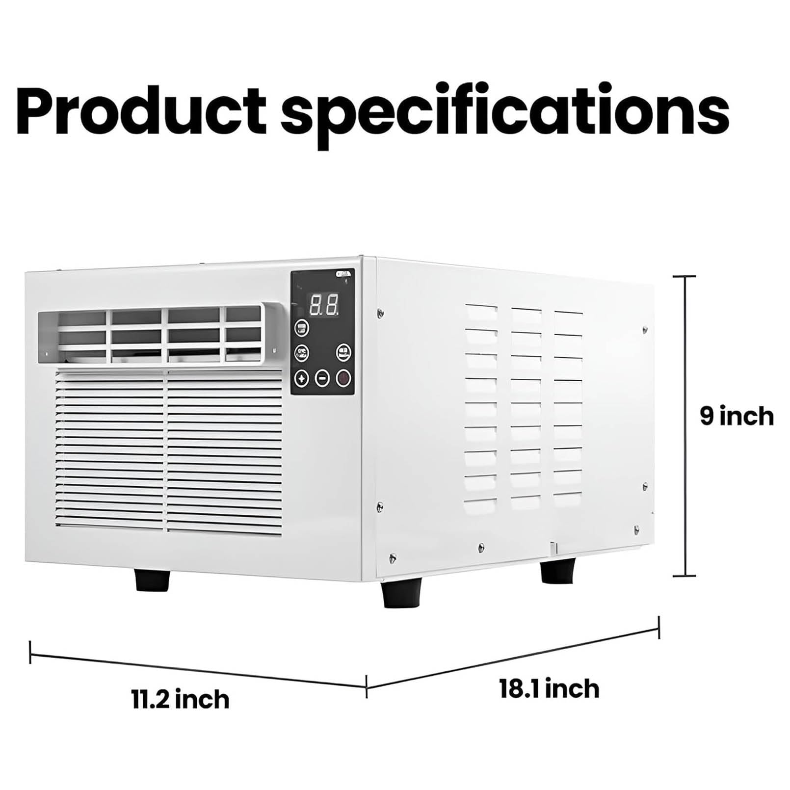 Przenośny klimatyzator 1876BTU, cichy klimatyzator pokojowy z osuszaczem, energooszczędna jednostka prądu zmiennego 280 W do sypialni, biura, domu, na kemping i do kampera