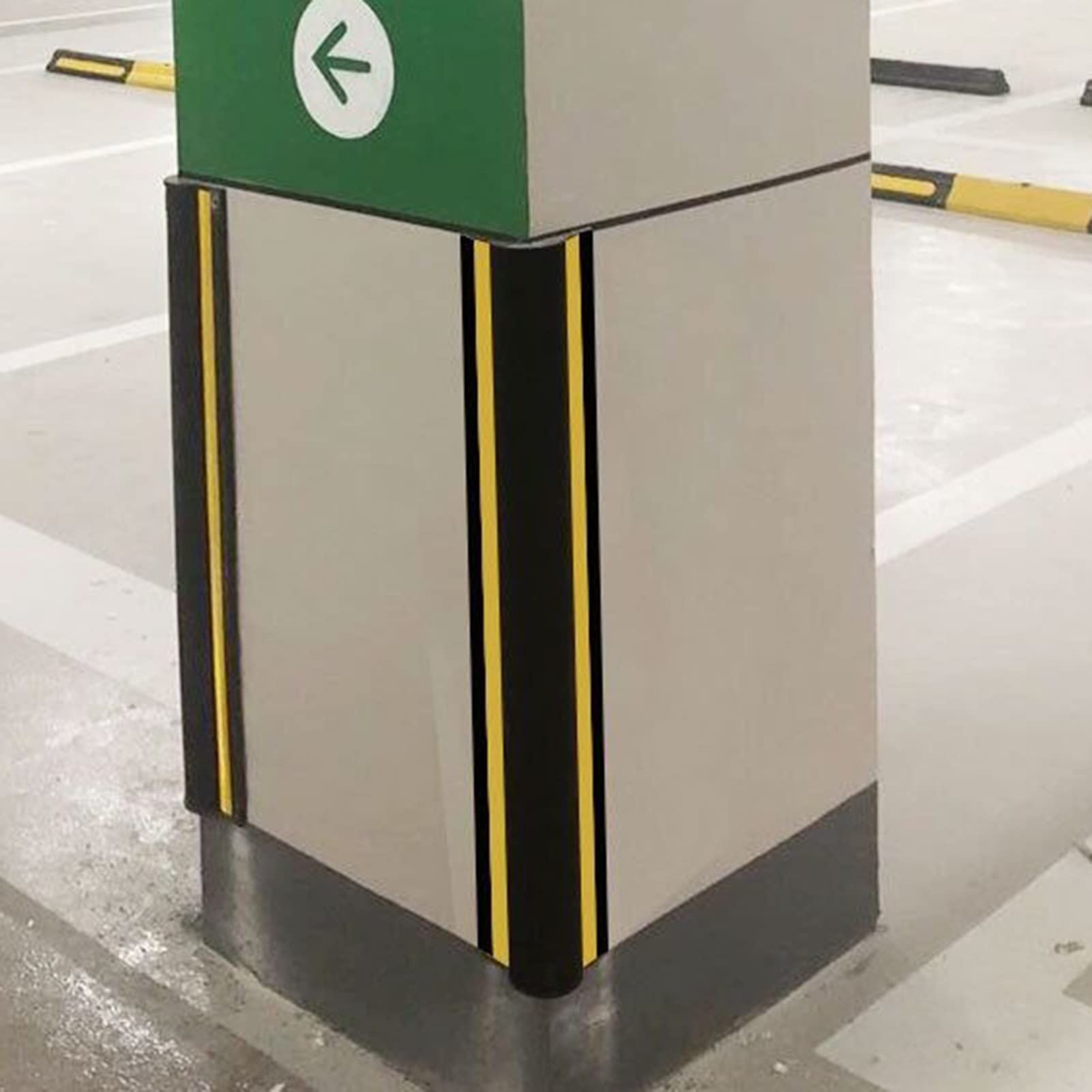Protector De Esquina De Pared para Estacionamientos, Columna De Goma En Forma De L, Tira Reflectante Amarilla Antiimpacto para Esquinas, Protectores De Esquina De P,Yellow-1Pcs-40Cm