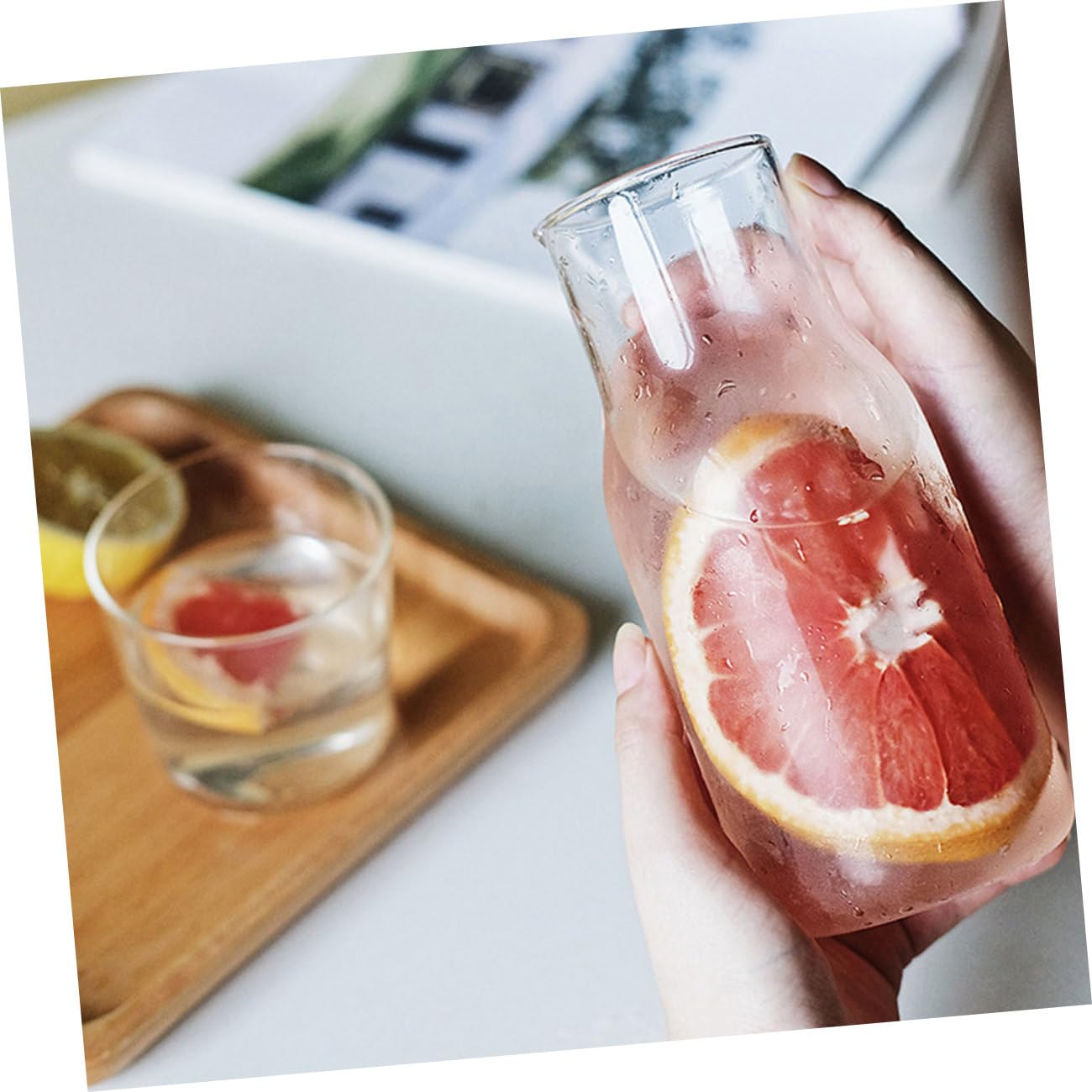 2 Stück Glas Wasserkaraffe für Nachttisch, Transparente