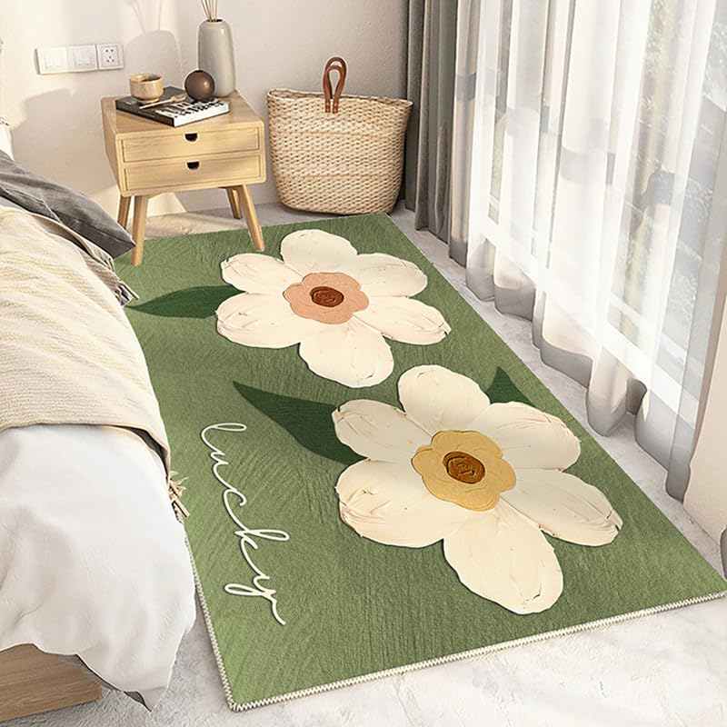 Décoration de salon de couleur crème : le tapis moelleux et lavable