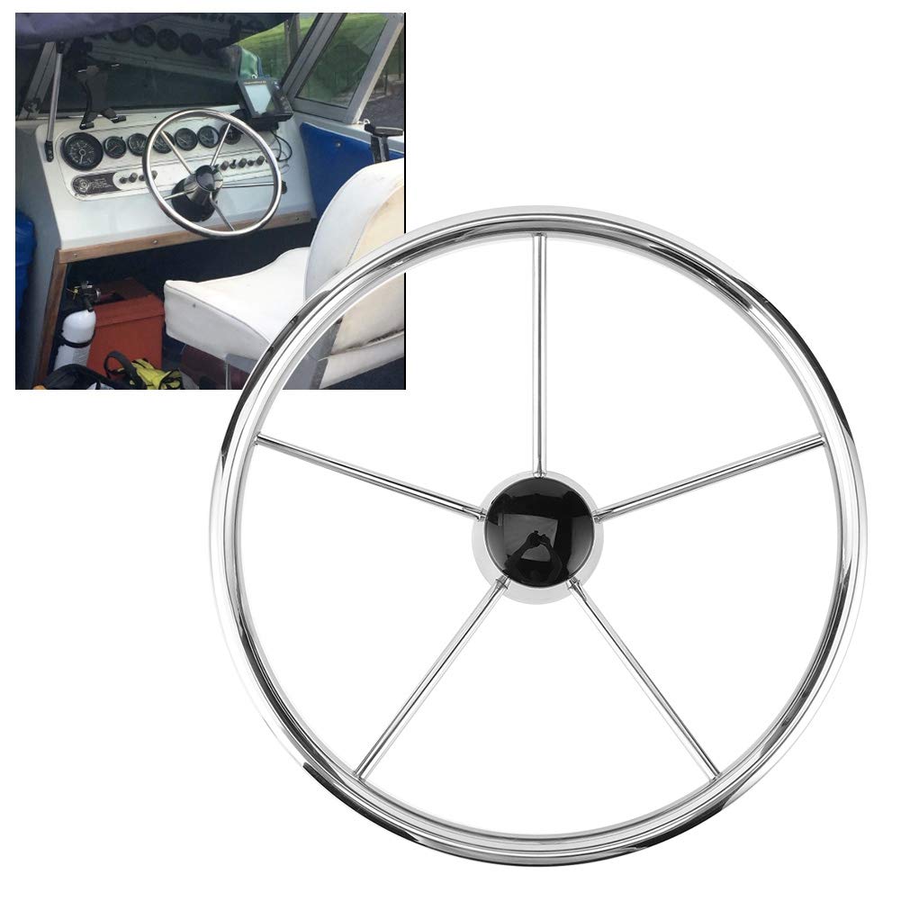 Volante per barche a 5 raggi in acciaio inox da 15-1/2 pollici, durevole e facile da installare, per gli amanti del nautico