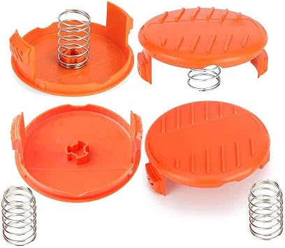 4 Pack Trimmer Replacement Spool Cap for Black Decker RC-100-P and Spring Cover Weed Eater Spool Bump Cover and Spring Weed Eater Cover Weed Wacker Repair Part for Black + Decker AFS Trimm