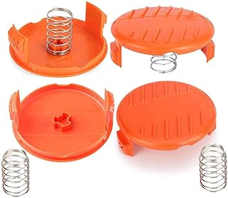 Bestdealing 4 Pack String Trimmer Replacement Spool Cap and Spring Cover Weed Eater Spool Bump Cover and Spring for Black Decker RC-100-P Weed Eater Cover Weed Wacker Repair Part for Black + Decker AFS Trimmer NST2118 385022-03 GH600 NST2018 NST2118 LST136