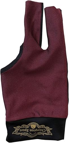 Guante de palo de piscina con 3 dedos de corte Champion Cut 2019, depredador de mano izquierda (azul, vino, negro) (vino y negro, grande)