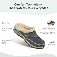 Vista 8 de Orthofeet Charlotte - Pantuflas ortopédicas con forro de piel sintética para mujer