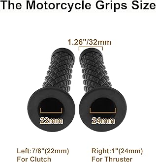 Universal Motorcycle Handles Grips - Non Slip Rubber Motorcycle Grips for Harley Honda Yamaha Suzuki Kawasaki Dirt Bike