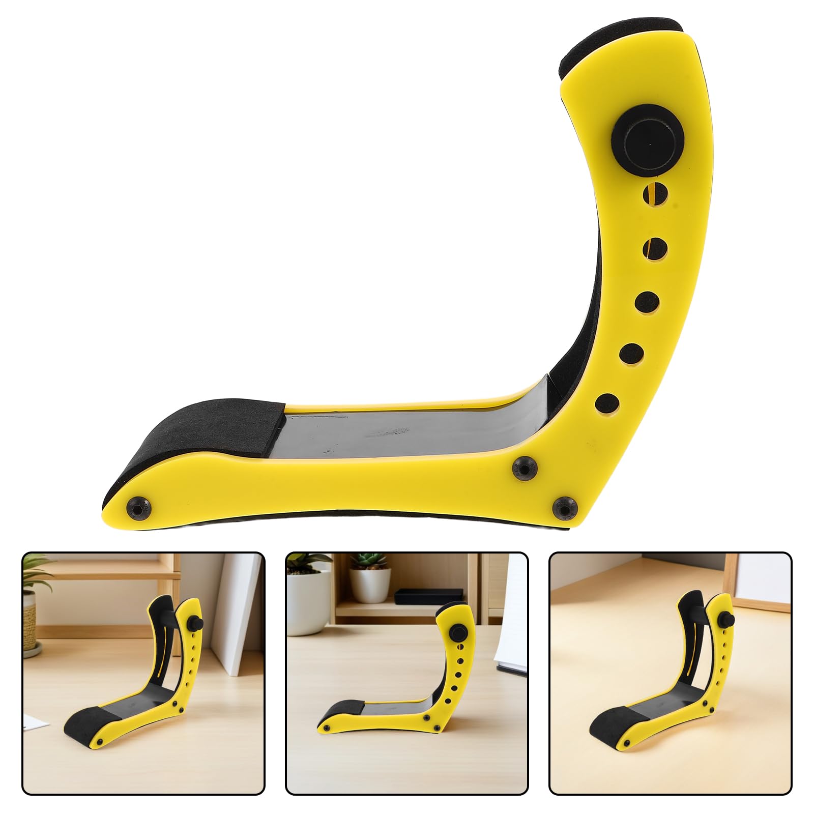 GALPADA Poggiapiedi per Chitarra Elettrica, Regolabile a 6 Livelli, Giallo | Supporto per Basso e Chitarra, Struttura Leggera, Protezione Spugna, Plastica e Metallo