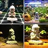 Aquarium Statue Monkey King Asian Buddha Decorations for Tank Collectible Figurines Sun Wukong Solid Decor Ornament Cement Fish Safe