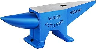 Happybuy Single Horn Anvil 132Lbs Cast Steel Anvil Blacksmith for Sale Forge Steel Tools W/Round and Square Hole and Equipment Anvil Rugged Blacksmith Jewelers Durable and Robust Metal Working Tool