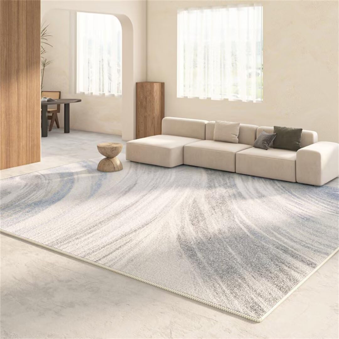 Grand tapis meuble salon bleu 160X230cm pour réchauffer votre carrelage