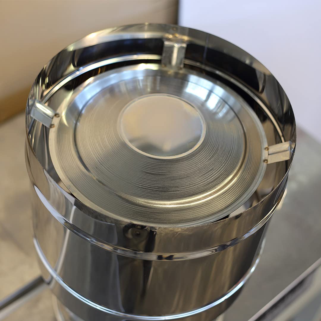 Tecnometal Fumisteria Comignolo a Botte Antivento Acciaio Inox Base Quadra cm 37X37 -Pz1
