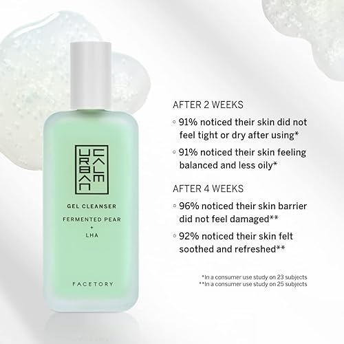 Miniatura 2 de FACETORY Urban Calm Limpiador facial de gel purificador  Lavado facial hidratante con pera fermentada y ácido salicílico capryloyl LHA  Gel