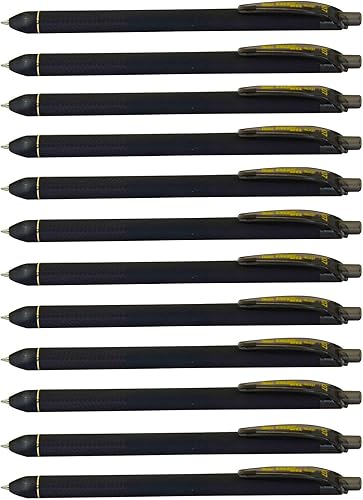 Pentel EnerGel Kuro - Bolígrafo de gel líquido, (punta de 132 pulgadas - 0.7 mm) línea media, tinta negra, paquete de 12 (BL437R1-A)