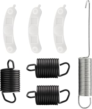 Washing Machine Kit includes 3 pcs WP63907 Suspension Spring,1 pcs W10250667 Counterweight Counter Balance Spring,3 pcs 285744 Tub Wear Pad Replacement Part Compatible with Whirlpool Kenmore Washer
