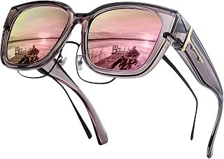 LVIOE Polarized Fit Over Sunglasses for Women Mirrored Sun Glasses