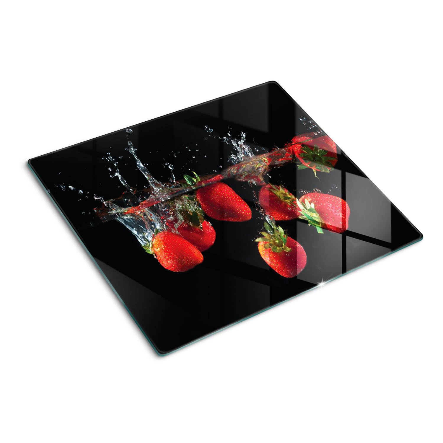 Planche de cuisine en verre imperméable et antidérapante motif fruits 60x52
