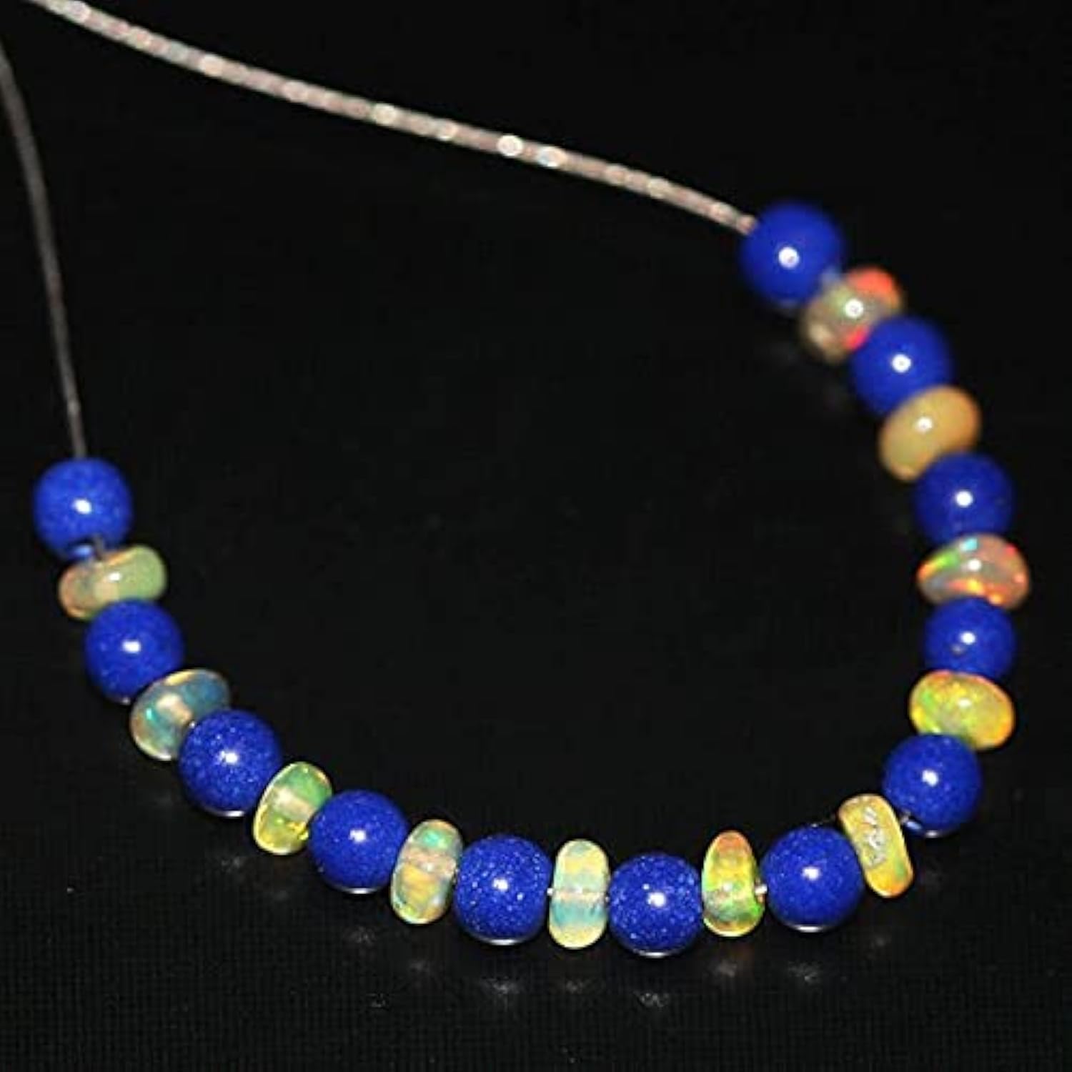 Perles lapis-lazuli et opale véritable pour éviter les verres teintés