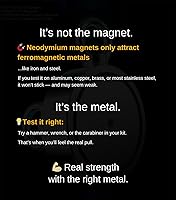 Vista 9 de Logui Projects Kit de pesca con imán de 1200 libras con estuche, 2 imanes de pesca en 1 (imán de doble cara), con gancho de agarre, cuerda