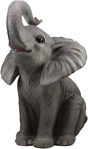 Miniatura 6 de Ebros Ruby The Elephant Sitting Pretty with Trunk Up - Estatua grande de 17 pulgadas de alto, circo, carnaval, elefantes, fortuna, Feng Shui, Vastu,