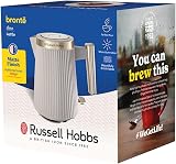 Russell Hobbs Bouilloire électrique [1,7L, 2400 W] Brontë (Gris pierre mat, bec verseur, indicateur niveau d'eau,enrouleur de câble,éclairage,ouverture automatique du couvercle,base 360°) 26751-70 - 10