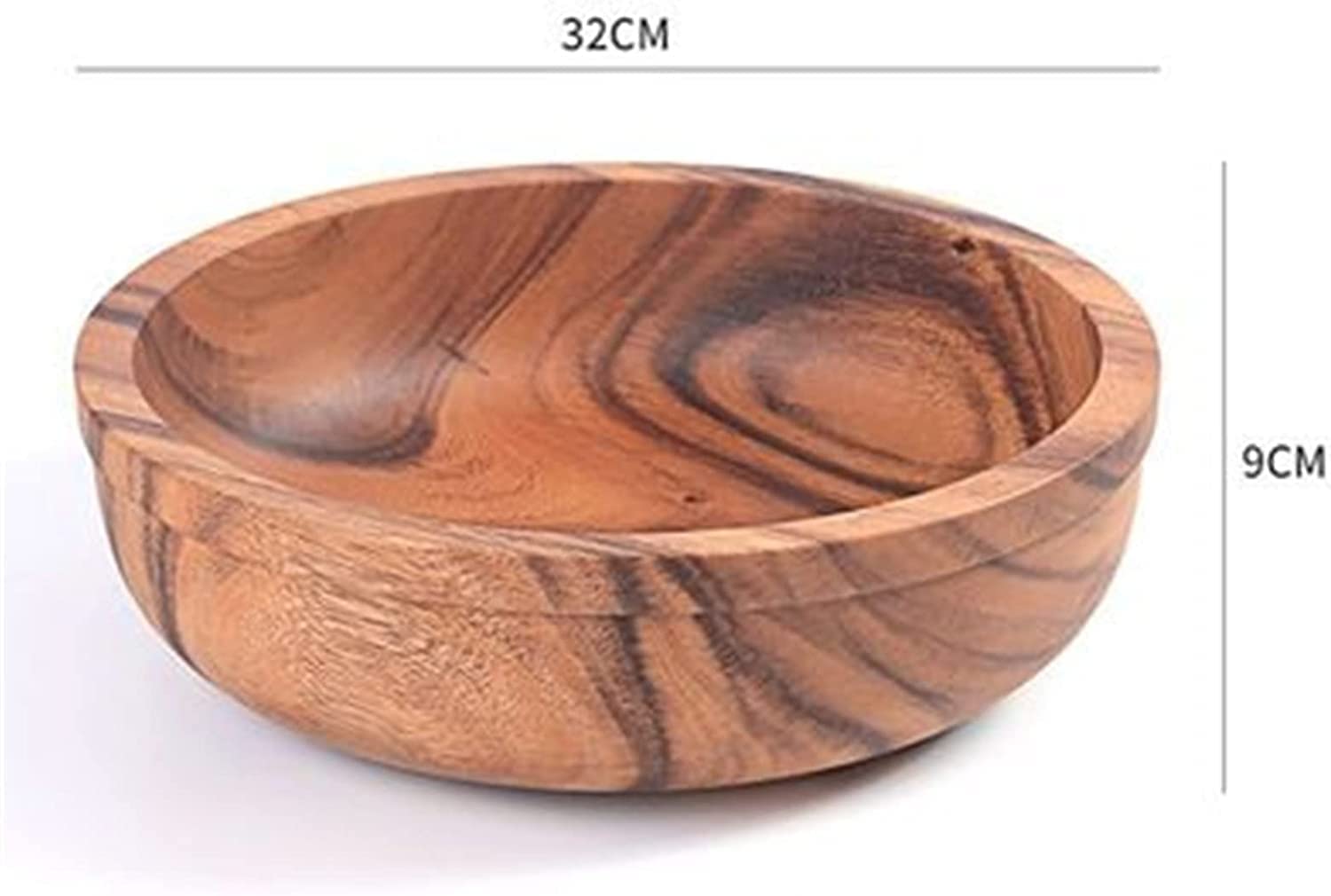 Fruitero de madera, Ensaladera de frutas madera acacia, plato for servir, 30x8cm(Select Size Name)