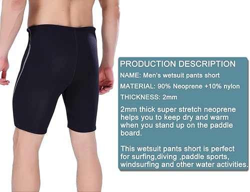 Miniatura 3 de Pantalones cortos de neopreno para hombres y mujeres, 0.059 in, pantalones cortos de neopreno para natación, surf, esnórquel, buceo