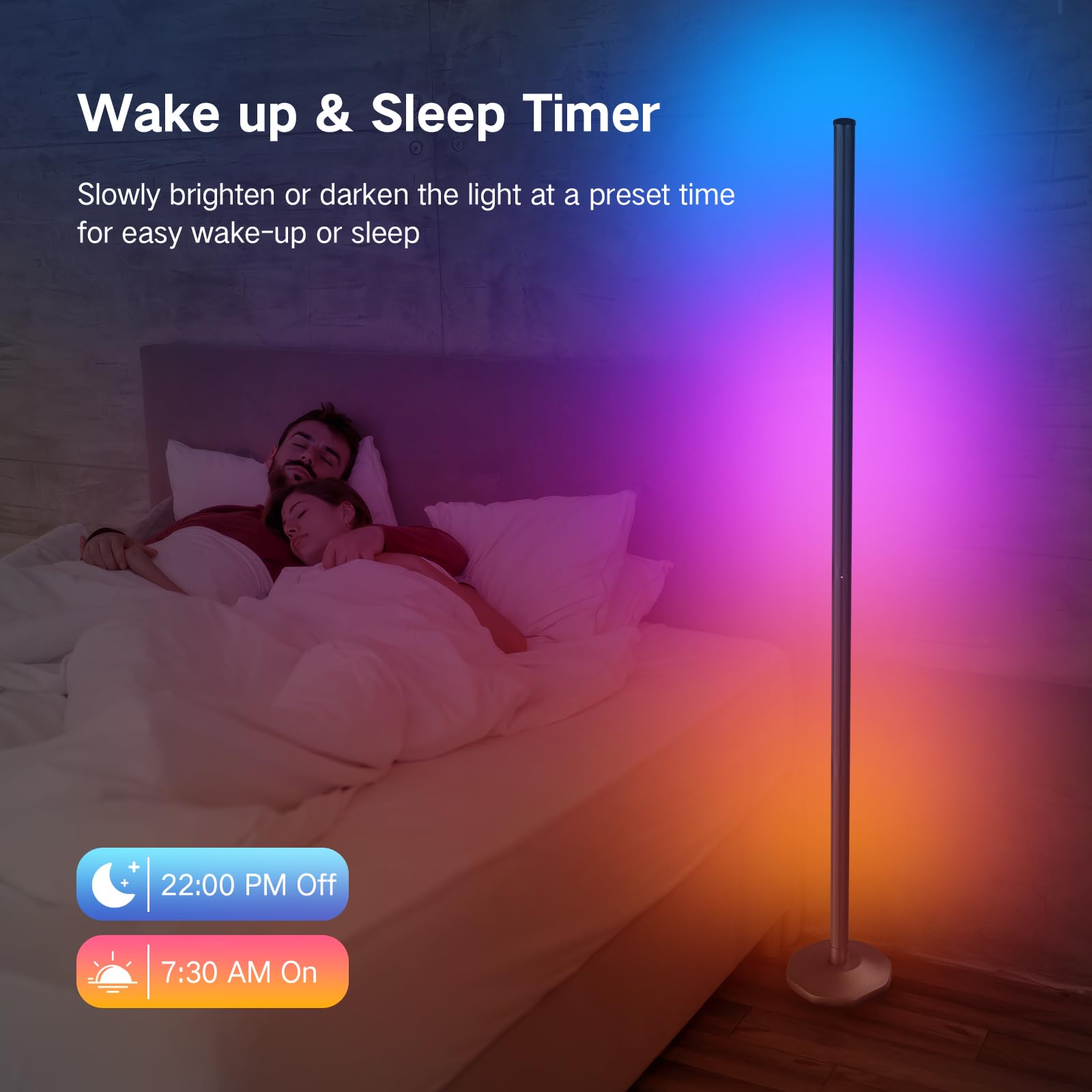 OUTON RGB LED Stehlampe - 16 Mio Farben Mit App & Musik-Sync