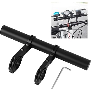 Bicycle Handlebar Extension 20 cm Handlebar Extension Bicycle with Screwdriver Made of Aluminium Handlebar Extender for 25-34 mm Additional Mount for GPS Mobile Phone Holder Bicycle Light Camera