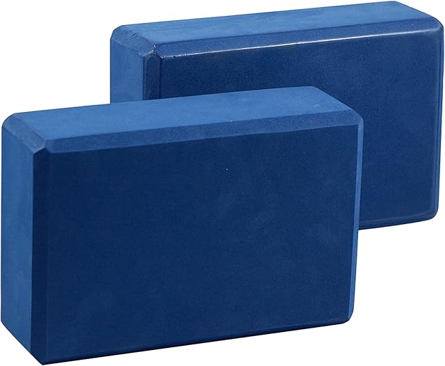 EXERZ Yoga Blocks 2pcs Gym Bricks High Density EVA Foam -Comfortable Fitness Yoga Bricks, Anti-Slip, Lightweight and Travel Friendly Pilates Practice