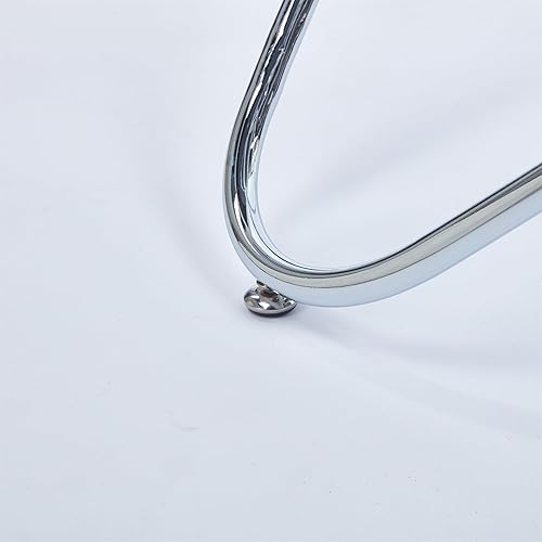 Miniatura 273 de Mesa de comedor de cristal de 51 pulgadas para 4, mesa de comedor rectangular contemporánea con parte superior de vidrio templado y patas de acero