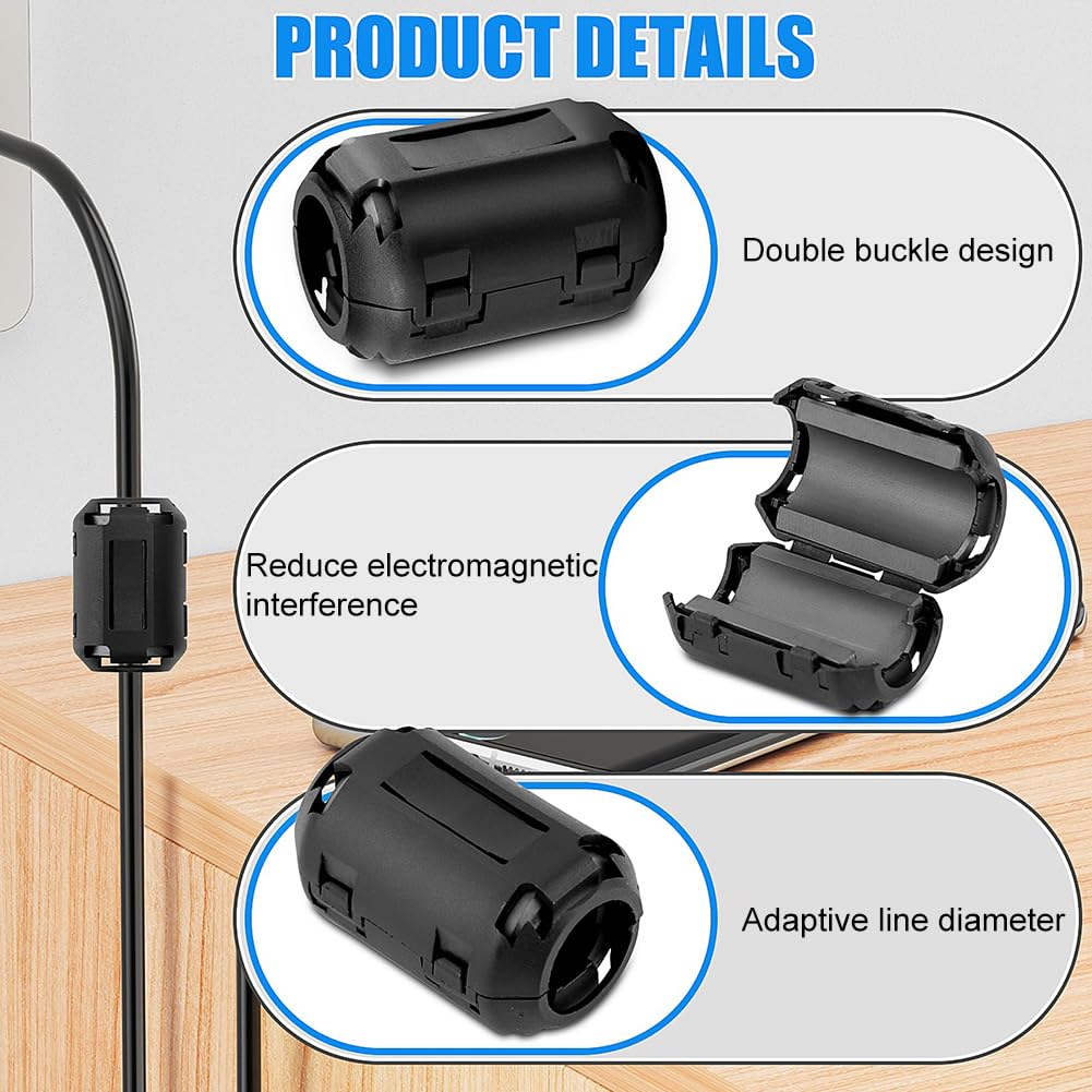 10x Innfeeltech Ferritringkerne – Effektive EMI-Entstörung Für USB-Kabel & Mehr, Clip-on, 3,5 Mm