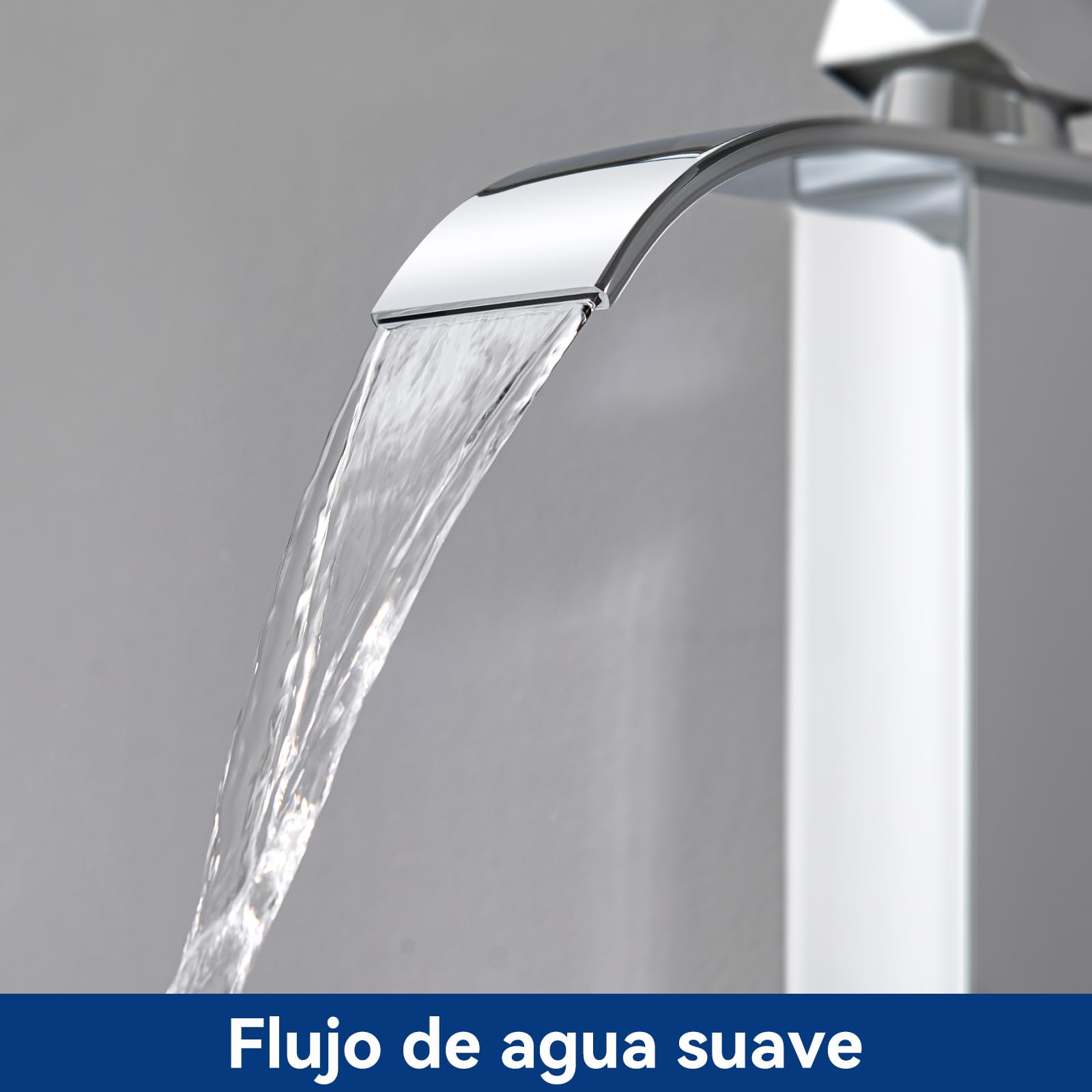 CECIPA Alto Rubinetto Bagno Lavabo Cromo a Cascata, Miscelatore Lavabo Bagno, Miscelatore per Bagno in Ottone e Acciaio Inox, altezza del beccuccio 245 mm
