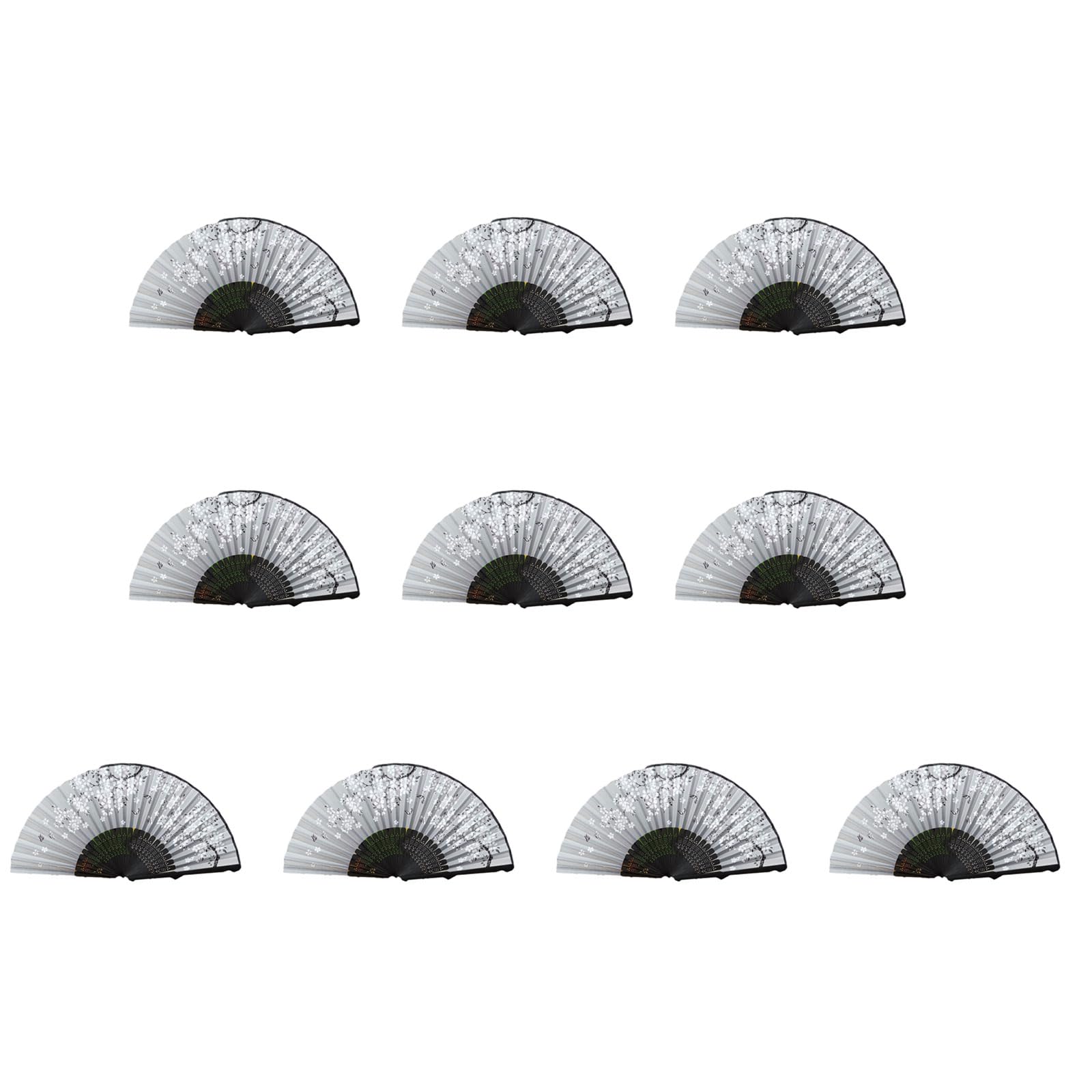 NRVTRE Of 10 Bamboo Fans, Handmade Chinese Folding Fan Performances Fan for Cooling, Decoration, and Collection Cooling