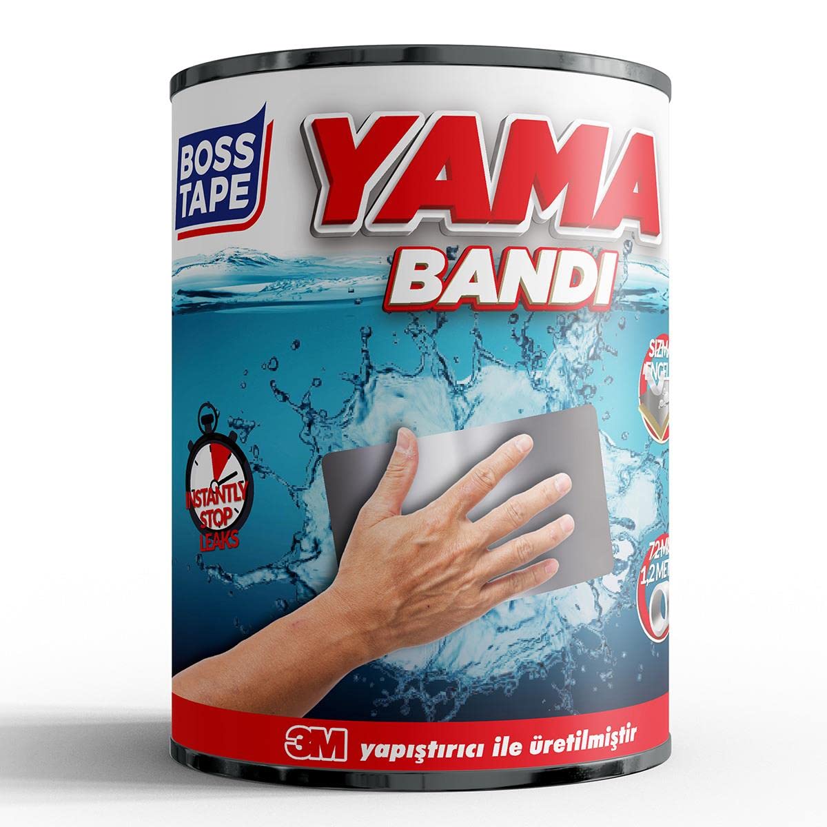 Boss Dayanikli Bant Suya Dayanikli Yama Bandi, 72 mm x 1,2 m,