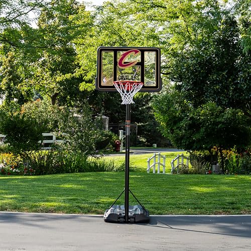 Image of Lifetime NBA Cleveland Cavaliers Portable Basketball Hoop, Adjustable Height 7.5-10 Ft, 44 Inch Shatterproof Fusion Backboard, Base with Wheels