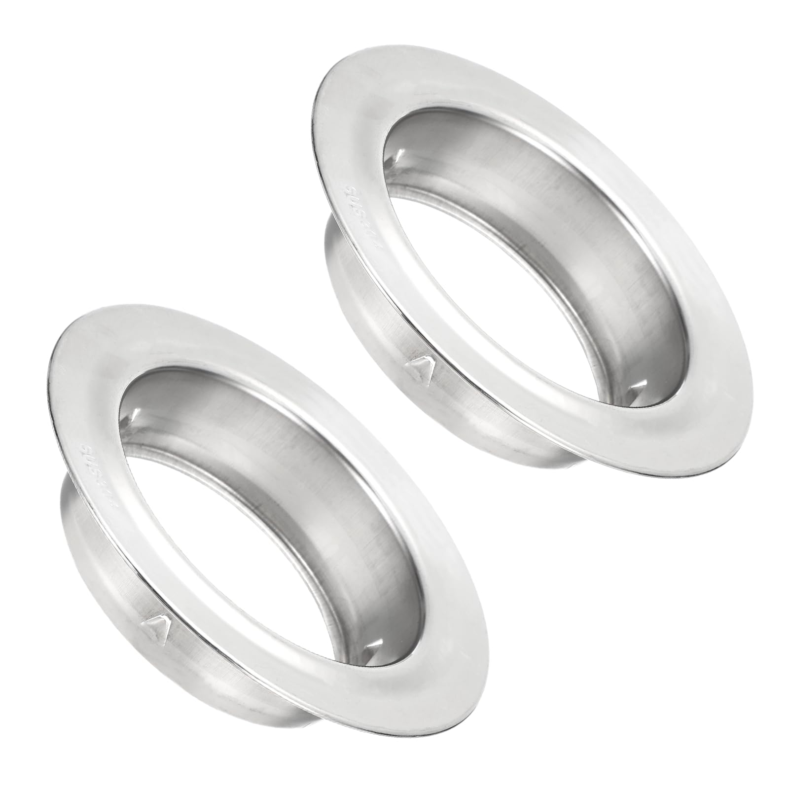 PATIKIL 4 Inch(100mm) Pipe Collar, 2pcs Round Wall Flange 304 Stainless Steel Straight Pipe Flange for Wall Floor Ceiling Opening Air Conditioner Dryer Vent Hose, Silver