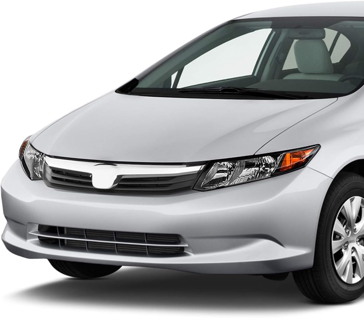 DNA MOTORING Left/Driver Side Factory Style Front Driving Headlight Lamp Compitable with 12-15 HONDA CIVIC, HO2502144, OEM-HL-0064-L