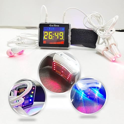 Red LLLT - Pulsera de tratamiento, regalos de Acción de Gracias para niños y mayores, reloj de pulsera de terapia LLLT con puerto de oreja y nariz