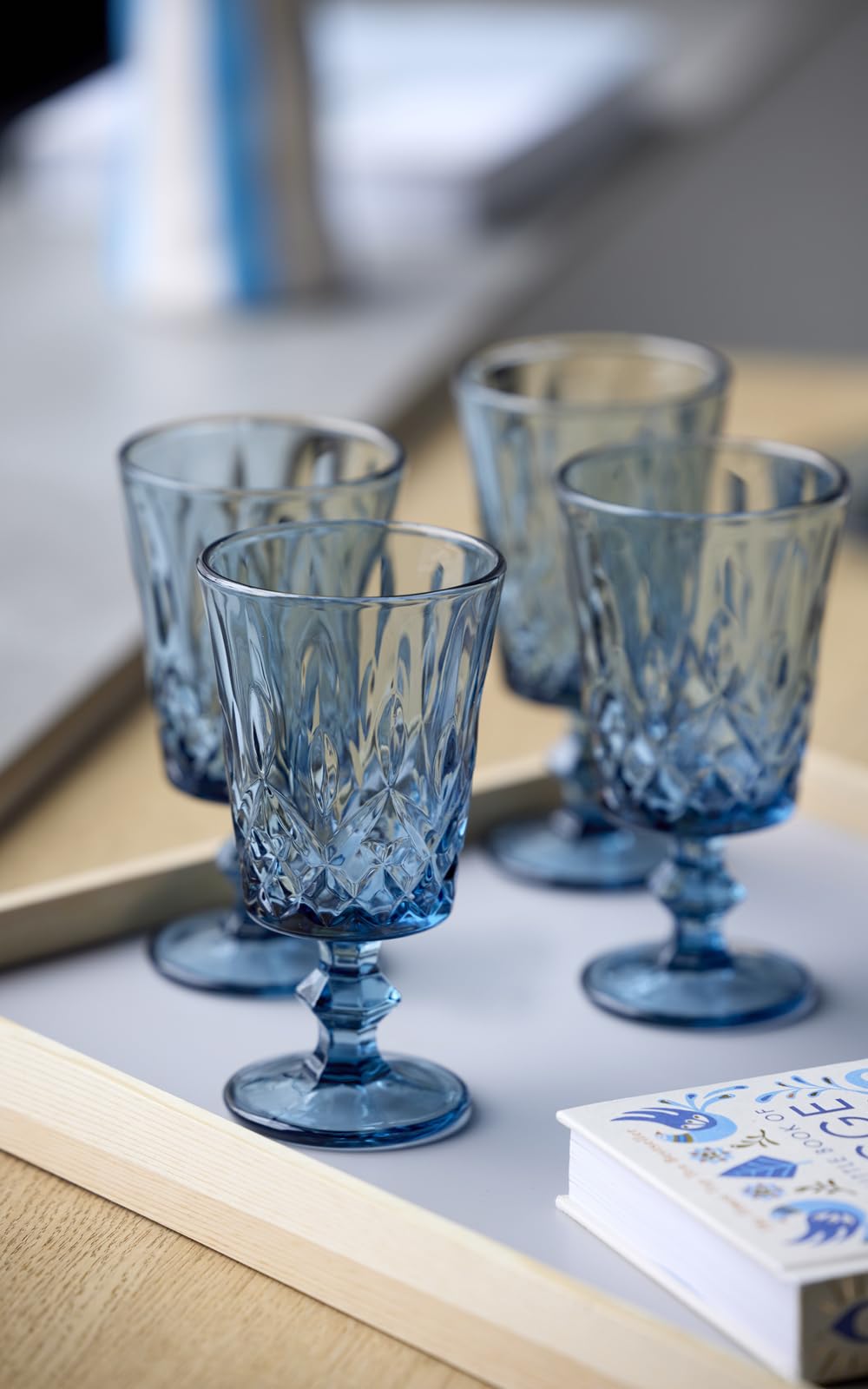 Lyngby Glas Sorrento Şarap Kadehi 29 cl 4 Adet Mavi