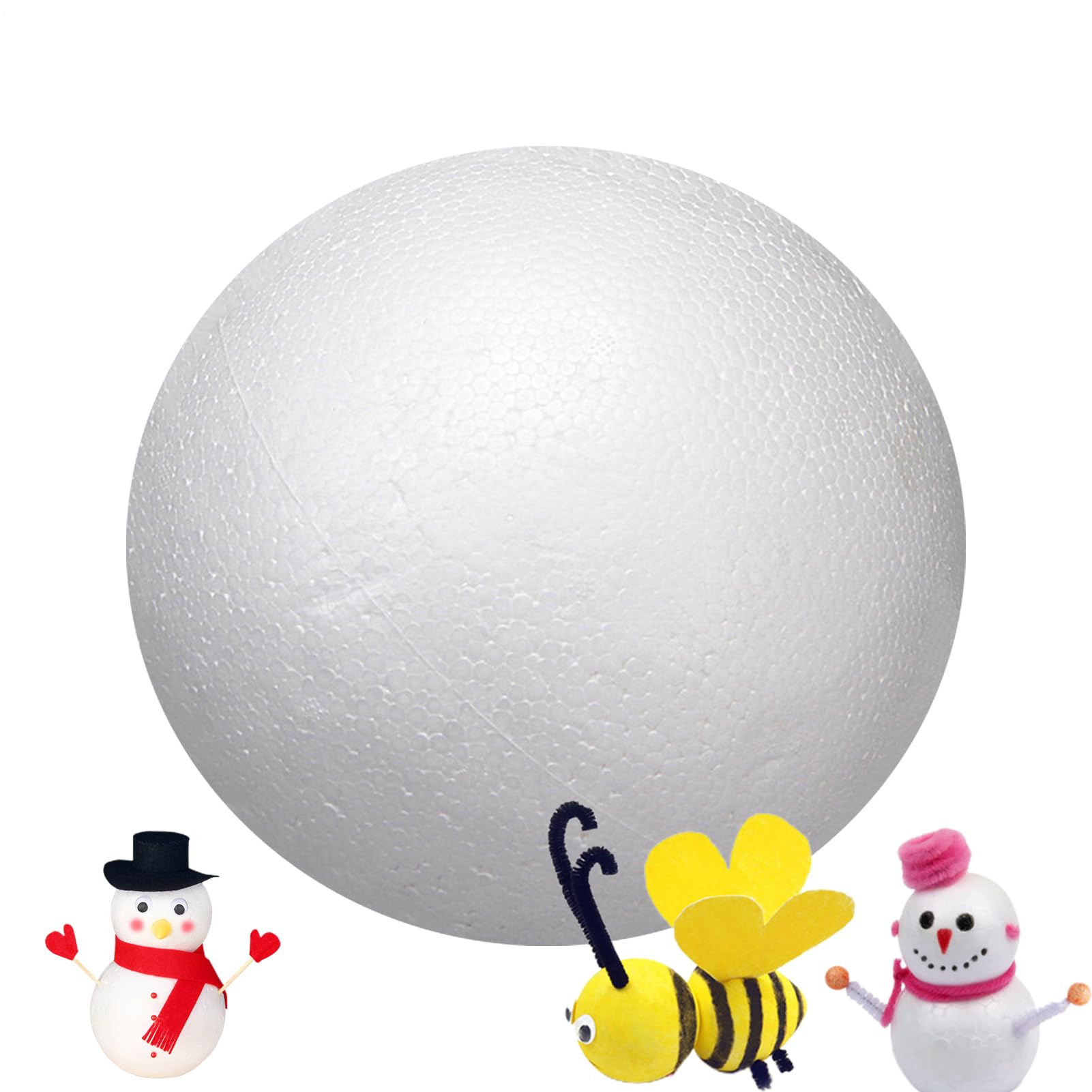 Lot De 6 Boules En Mousse Blanche 12 Cm - Pour Bricolage, Décoration, Loisirs Créatifs, Noël, Projets Enfants