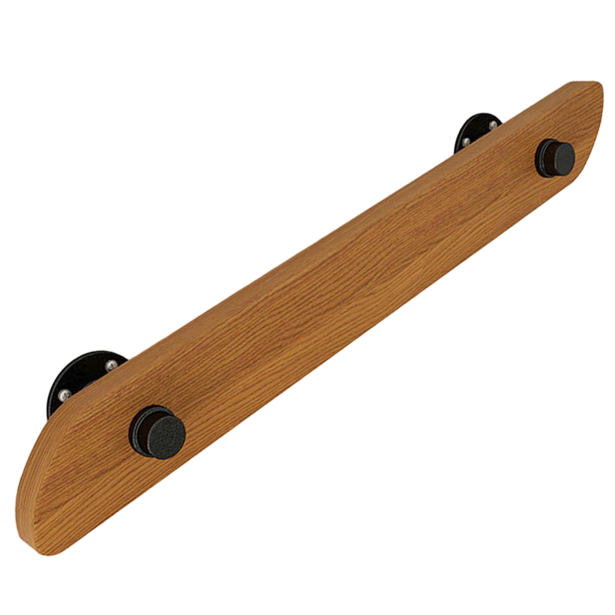 Barandilla de escalera de madera para interiores pasamanos de pared con soportes de metal negro para escaleras interiores 50 cm (19 69 pulgadas) Barandilla de escalera para pasamanos d